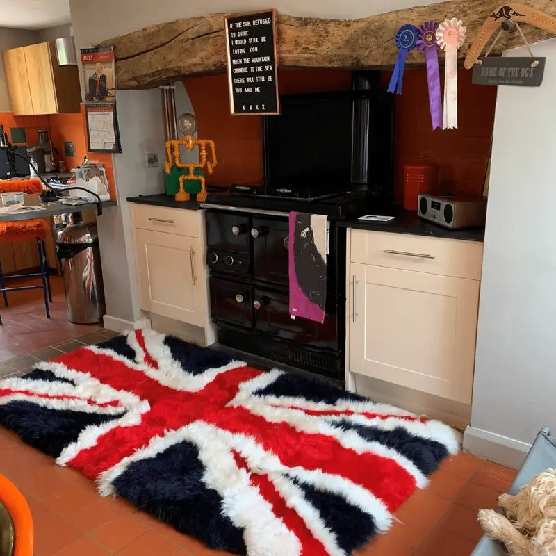 Ewenion Union Jack Sheepskin Rug