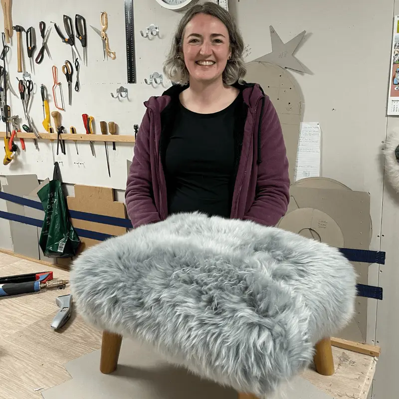 Build Your Own Sheepskin Footstool at Baa Skool Build Your Own Sheepskin Footstool at Baa Skool