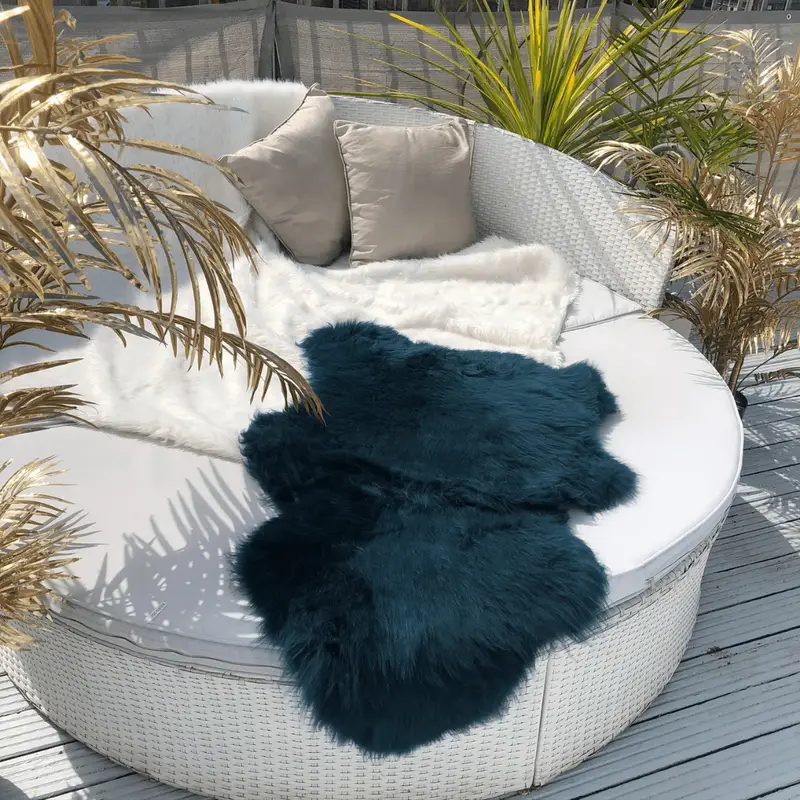 Teal Sheepskin Rug