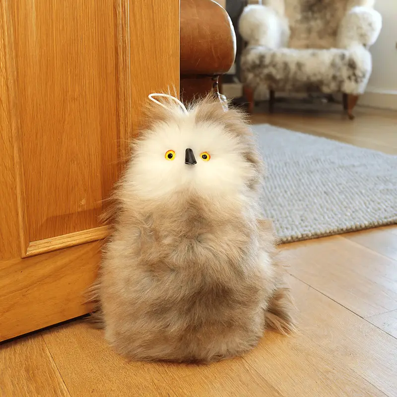 Sheepskin Owl Door Stop
