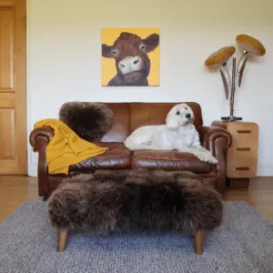 Betty Marjorie Sheepskin Footstool