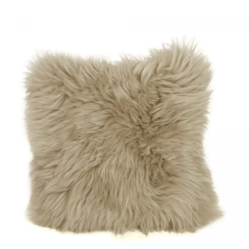 Square Sheepskin Cushion in Eggshell