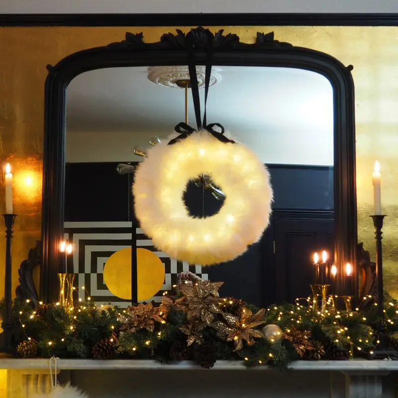 Sheepskin Christmas Wreath