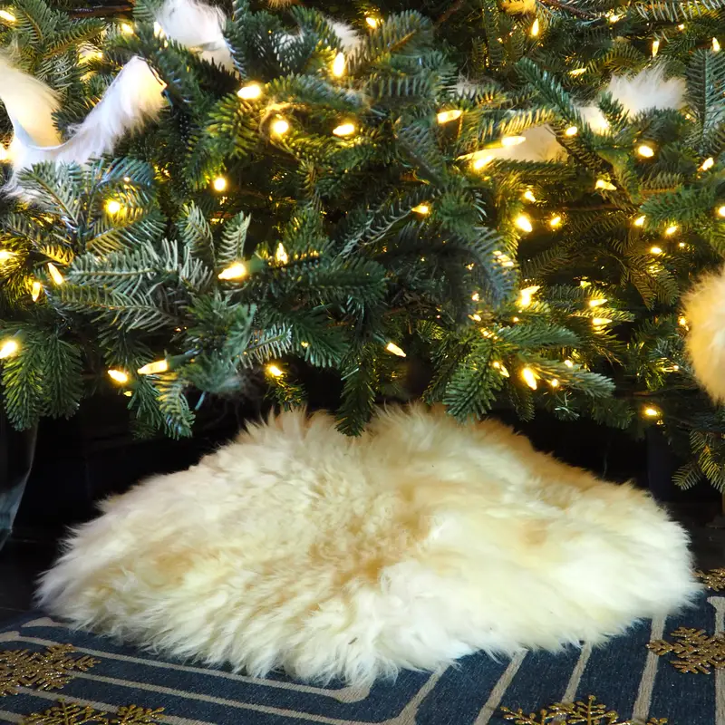 Sheepskin Christmas Tree Skirt