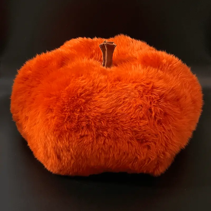 Orange sheepskin pumpkin for Autumn home decor