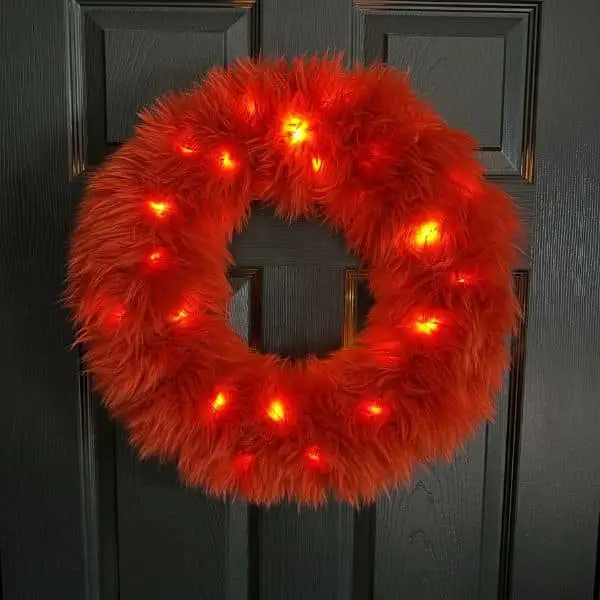Tiger Orange Sheepskin Wreath