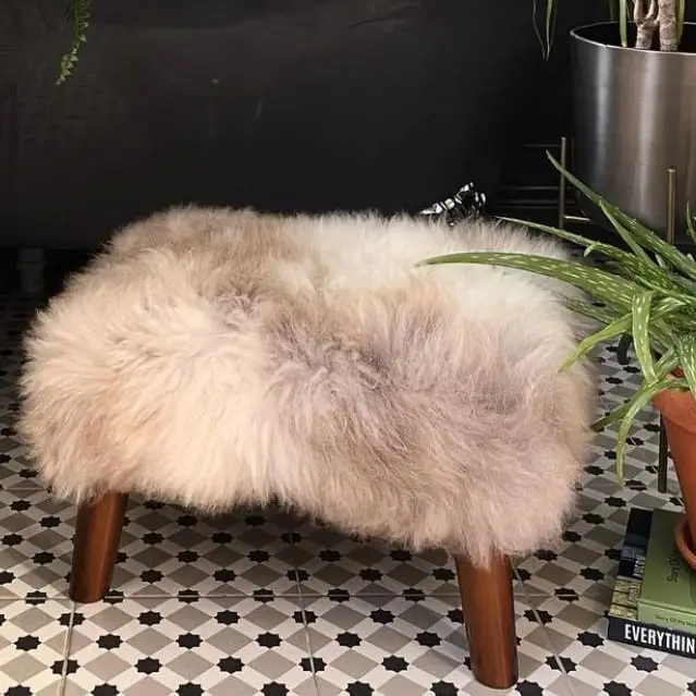 Marjorie rare Breed Sheepskin Footstool Marjorie rare Breed Sheepskin Footstool