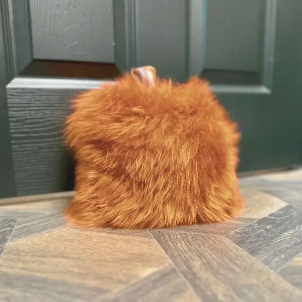 Doorkin Doorstop In Copper Sheepskin