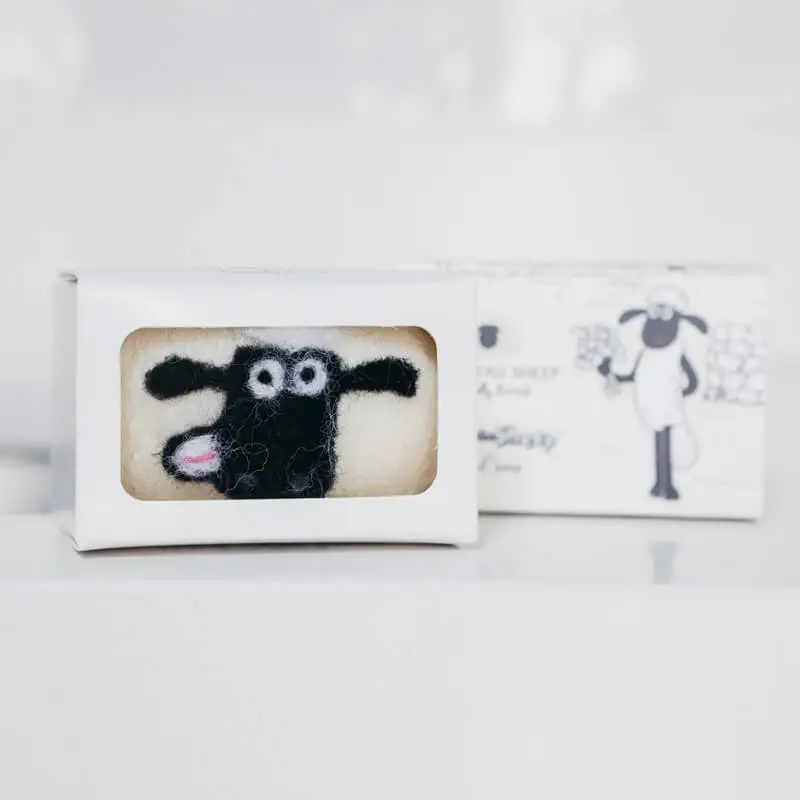 Shaun the Sheep x Little Beau Sheep felted soap