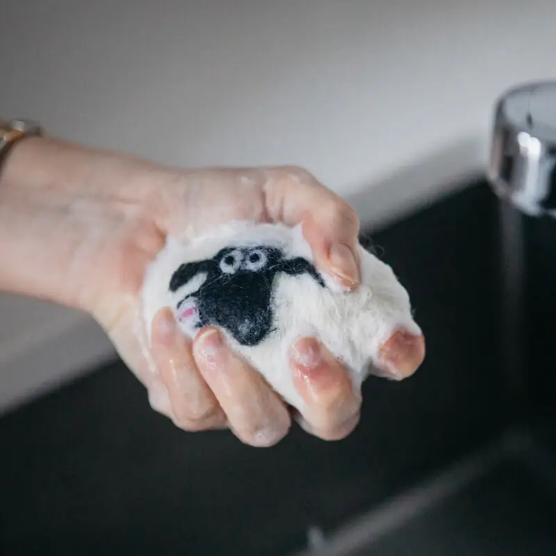 Shaun the Sheep x Little Beau Sheep felted soap