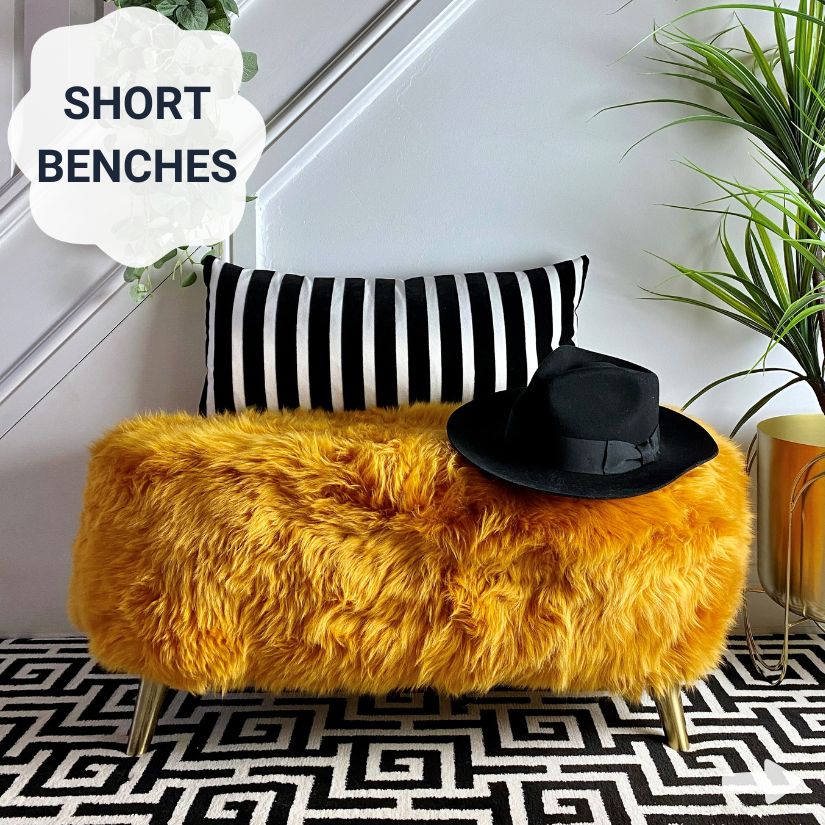 Short Sheepskin Benches Short Sheepskin Benches