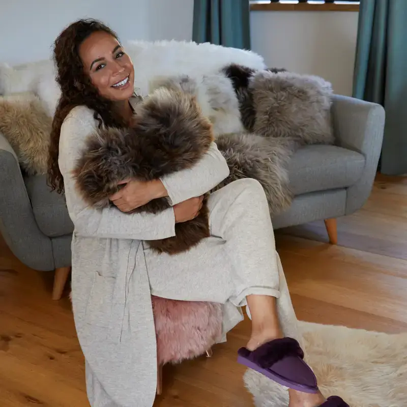 Sheepskin Heart Cushion