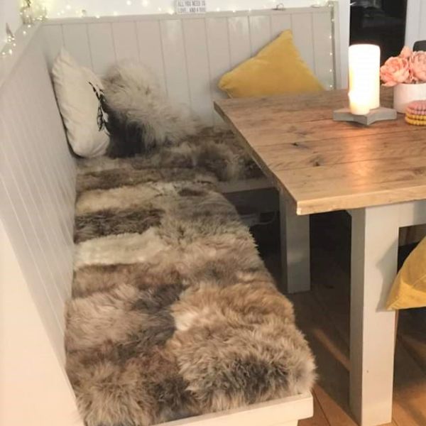 Bespoke Sheepskin Bench Cushions