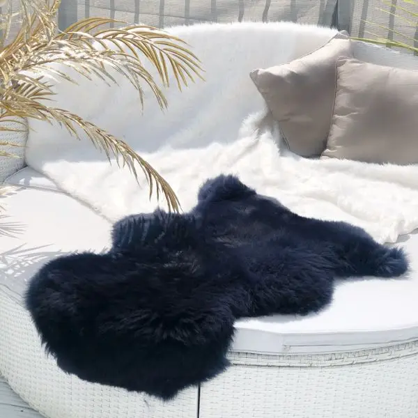 Sheepskin Rug in Navy