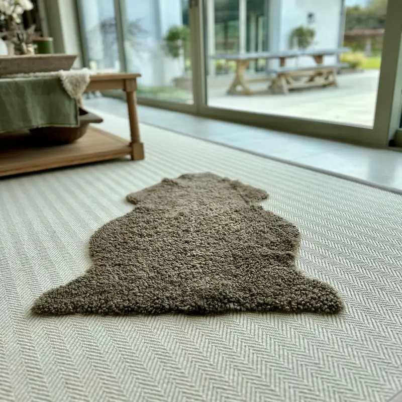 Sheepskin Rug in Cocoa boucle