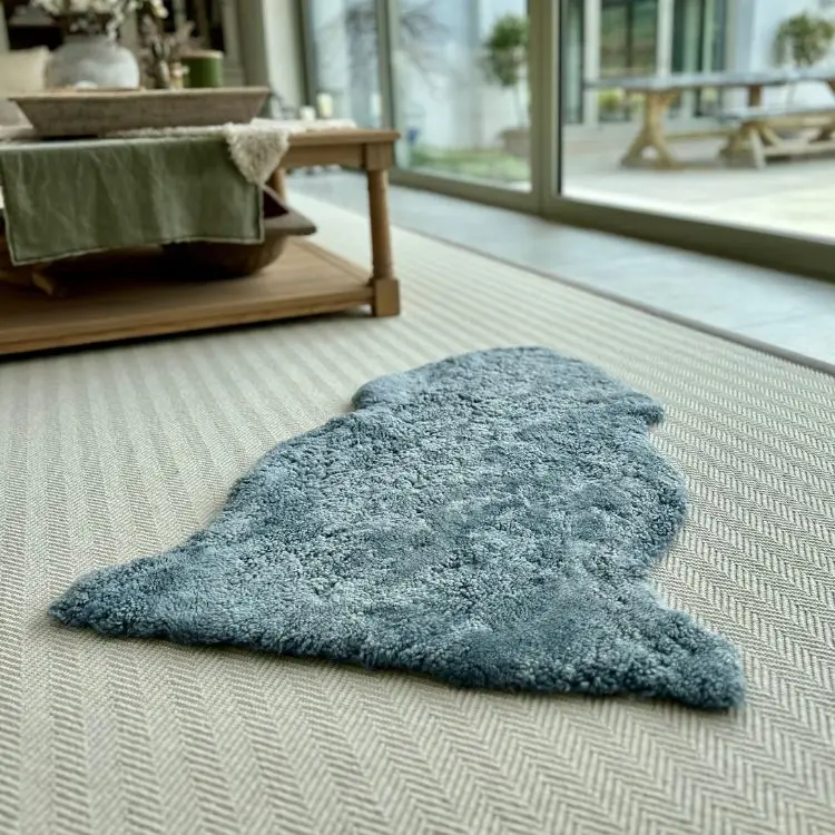 Sheepskin Rug in Steely Boucleb Sheepskin Rug in Steely Boucle