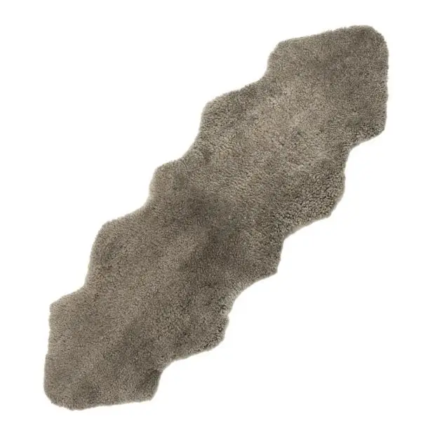 Double Sheepskin Rug in Fossil Boucle