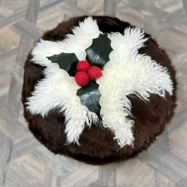 Christmas Sheepskin Pudpouffe Large