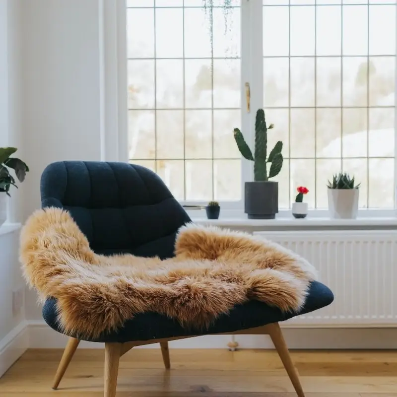 Single Sheepskin Rug in Pumpkin Spice