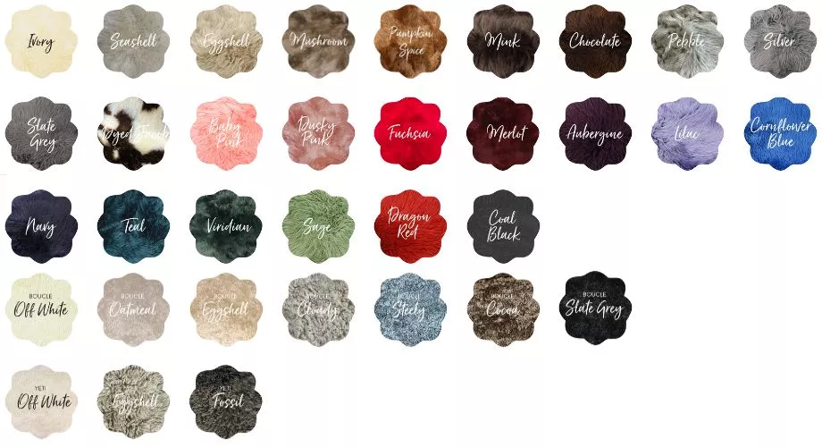 Sheepskin Sample Swatch Grid for product template Sheepskin Sample Swatch Grid for product template