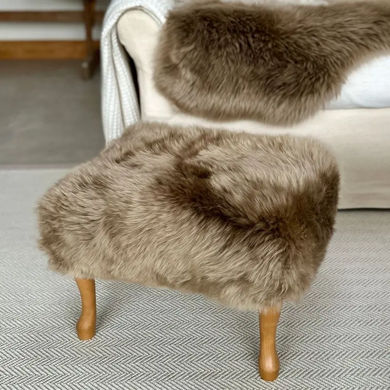 Grace Sheepskin Stool and Rug Pairing