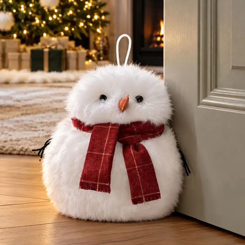 Sheepskin snowman doorstop.