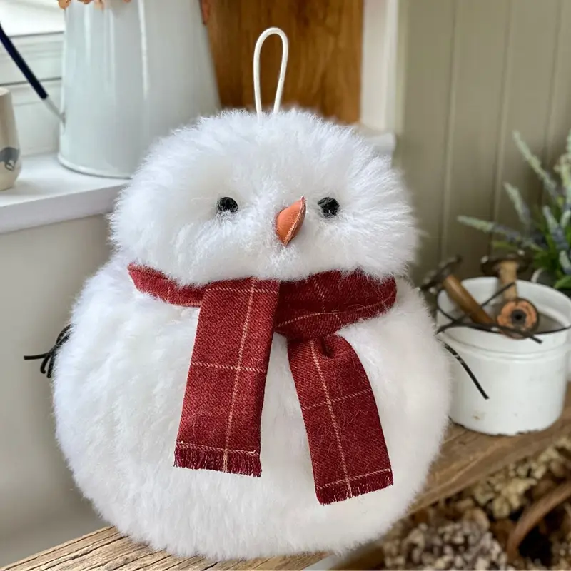 Softie the Sheepskin Snowman Doorstop - Image 3