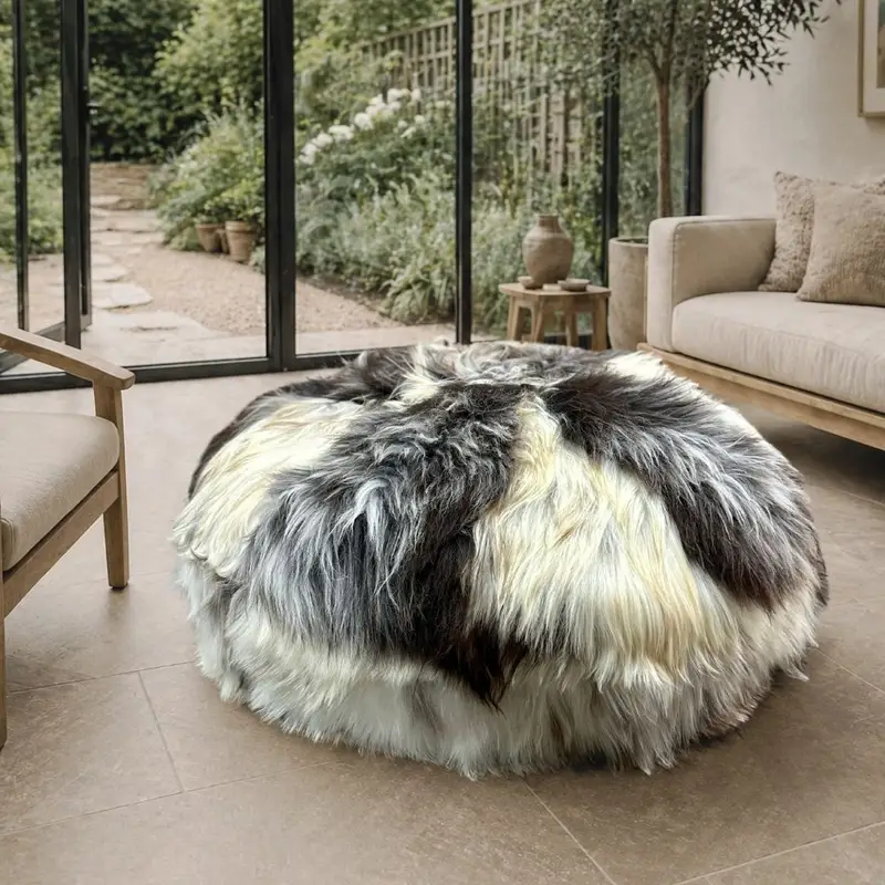 Cookie Pouffe in Rare Breed Sheepskin