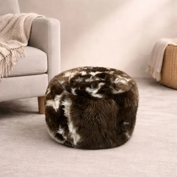 Large British Rare Breed Sheepskin Pouffe
