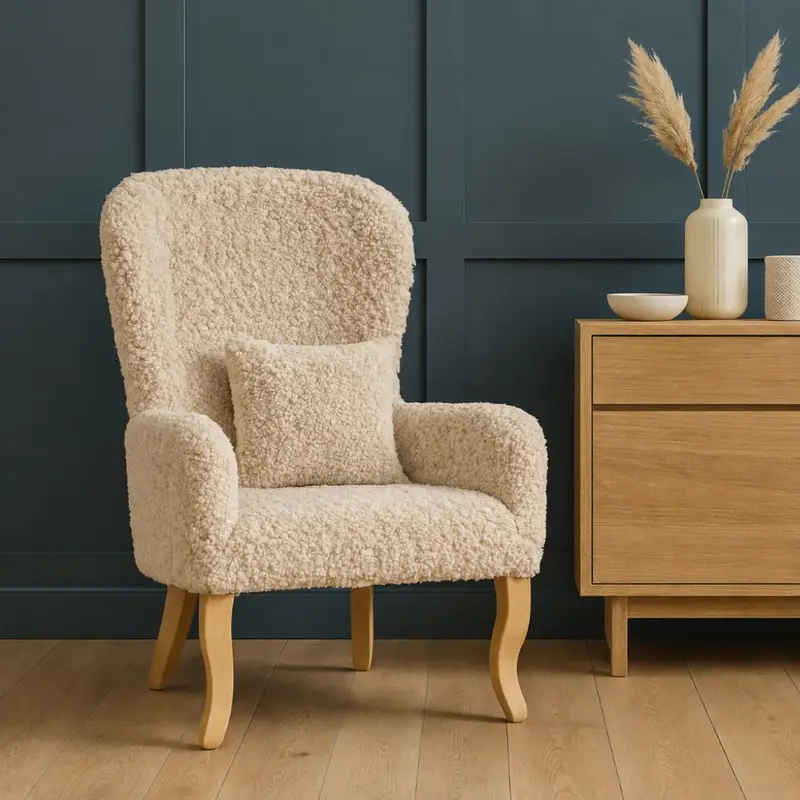Nancy Armchair in eggshell shearling Sheepskin