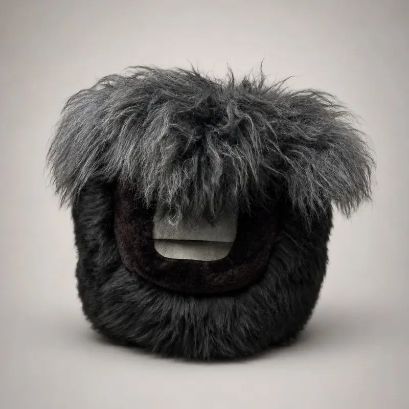 Burke the Bull Large Belted Galloway Sheepskin Pouffe - Image 6