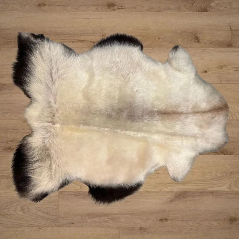 Torddu Badger Face Welsh Mountain Sheepskin Rug