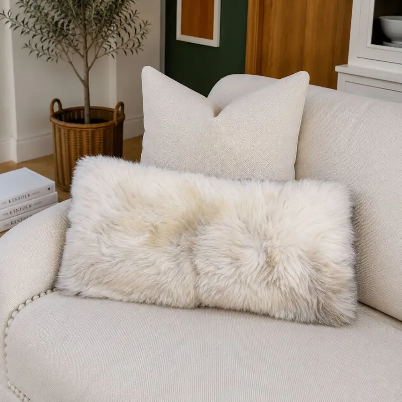 British Rare Breed Sheepskin Bolster Cushion