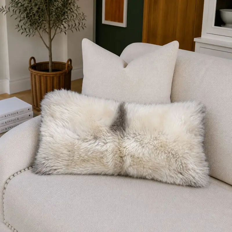 British Rare Breed Sheepskin Bolster Cushion