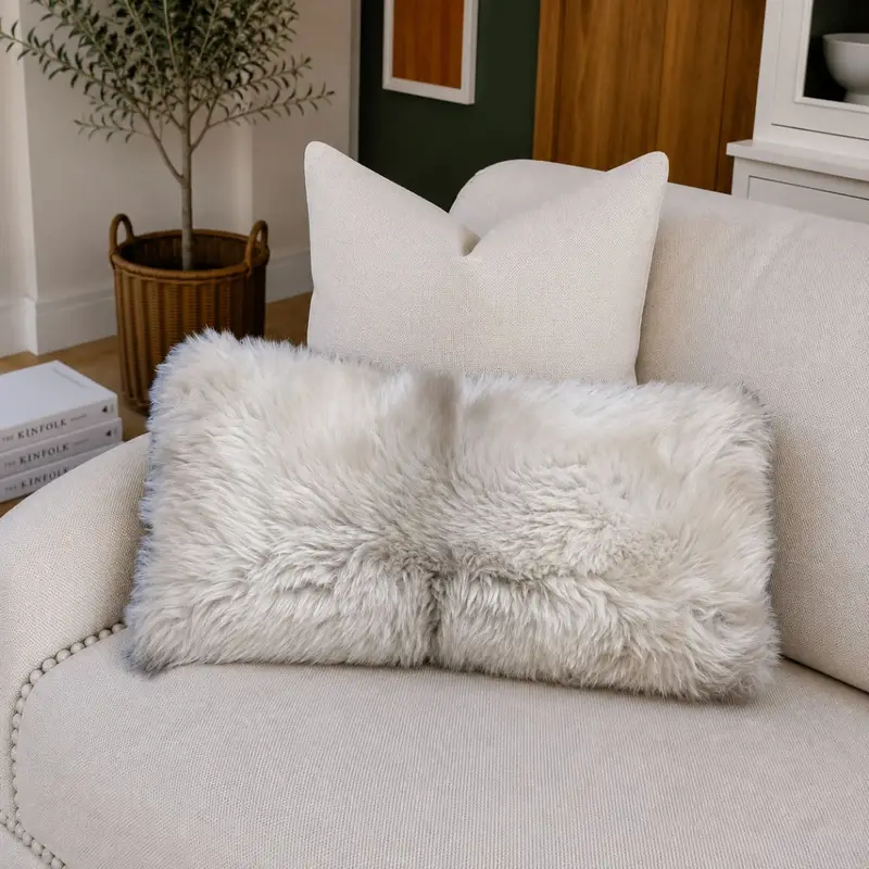 British Rare Breed Sheepskin Bolster Cushion