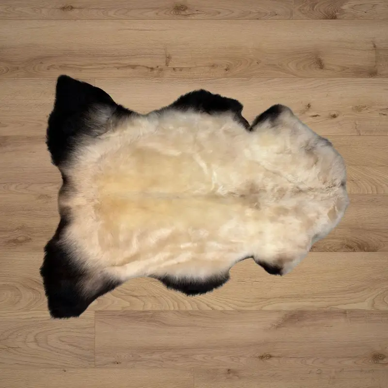 Torddu Badger Face Welsh Mountain Sheepskin Rug
