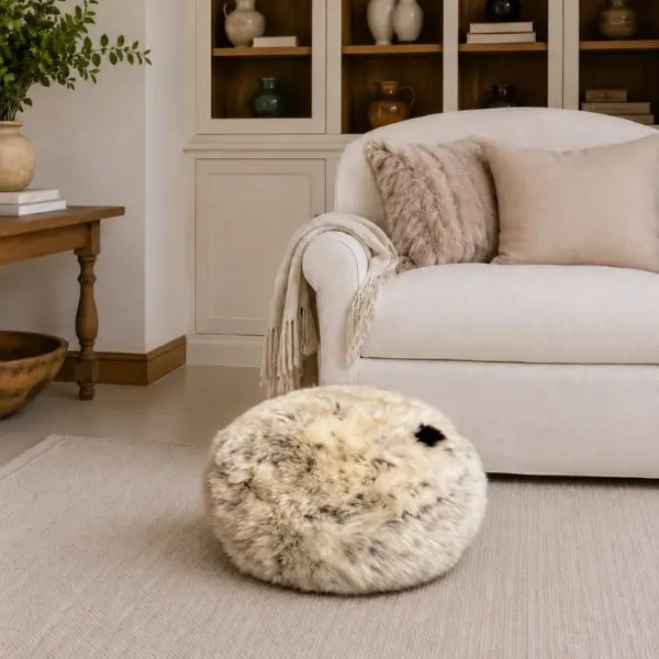 British Rare Breed Sheepskin Pouffe