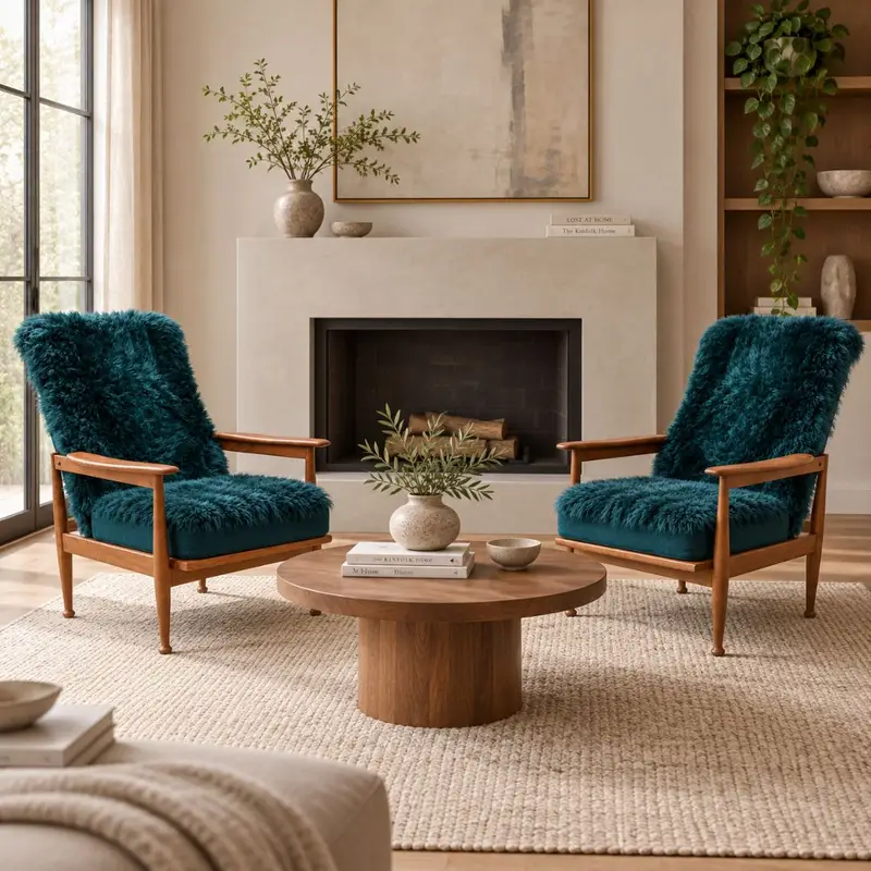 Pair of Guy Rogers Manhattan sheepskin reclining chairs