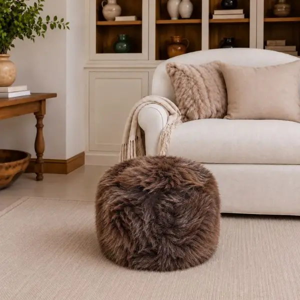 Large British Rare Breed Sheepskin Pouffe