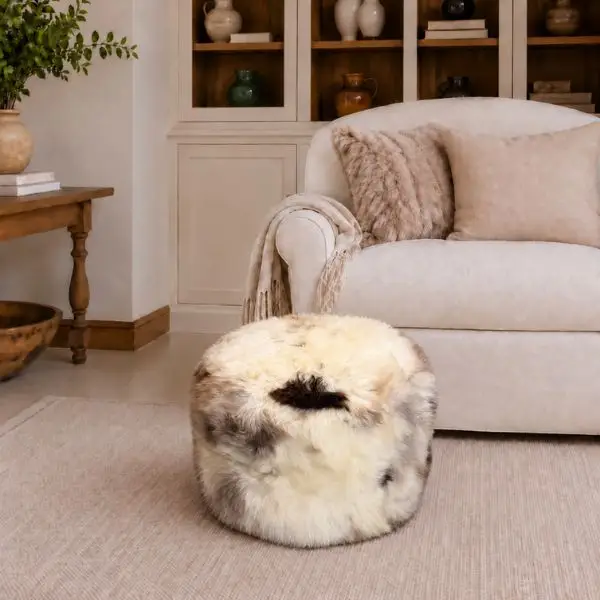 Large British Rare Breed Sheepskin Pouffe